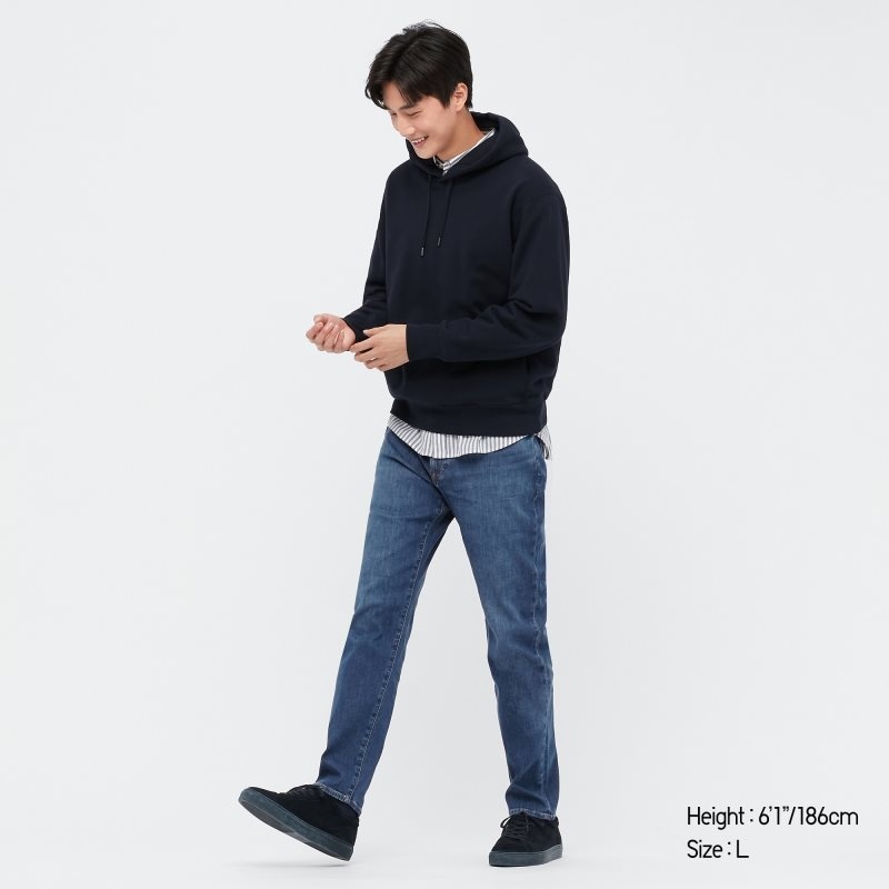 Blue Men Uniqlo Ezy Ultra Stretch Jeans | USA NMLAP-3754