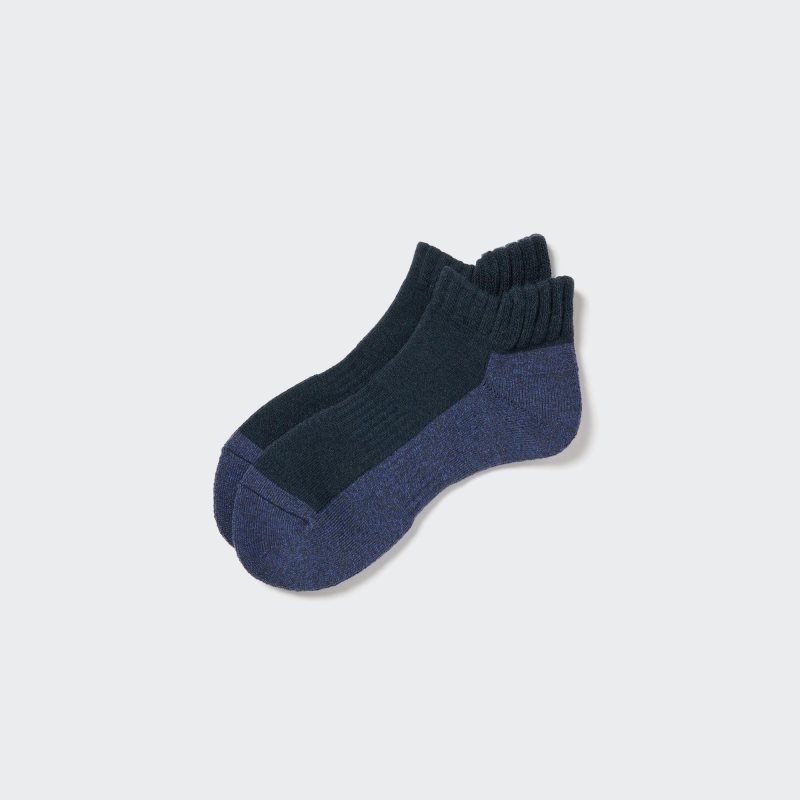 Blue Men Uniqlo Heattech Short Socks | USA EDIOS-5186