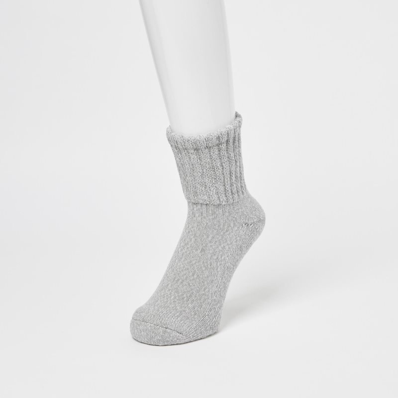 Blue Men Uniqlo Heattech Soft Pile Heather Socks | USA PHKRS-0536