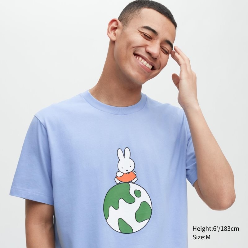 Blue Men Uniqlo Peace For All (Dick Bruna) (Short-sleeve Graphic) T Shirts | USA UERKD-0415