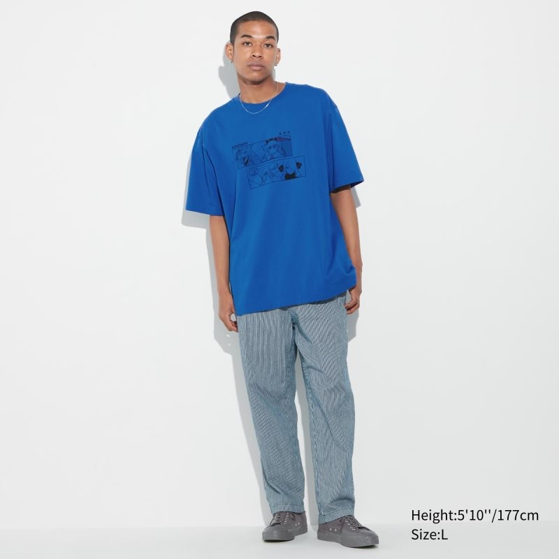 Blue Men Uniqlo Pokémon Masters Ex Ut (Oversized Short-sleeve Graphic) T Shirts | USA MACKR-8764