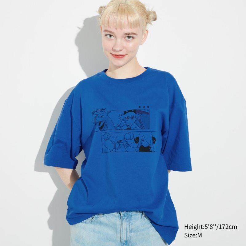 Blue Men Uniqlo Pokémon Masters Ex Ut (Oversized Short-sleeve Graphic) T Shirts | USA MACKR-8764