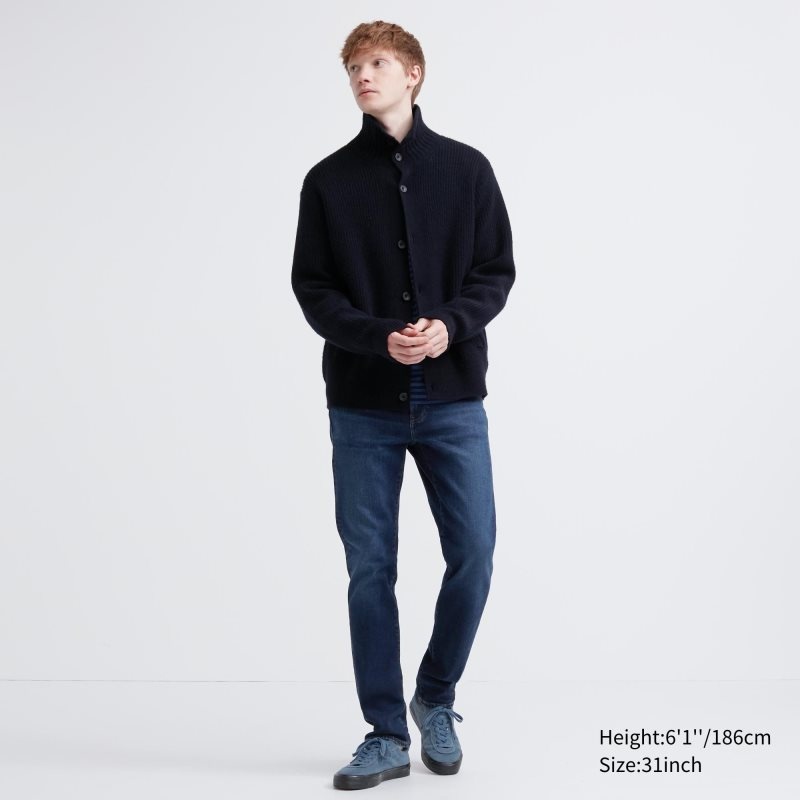 Blue Men Uniqlo Slim-fit Jeans | USA QWBIJ-7459