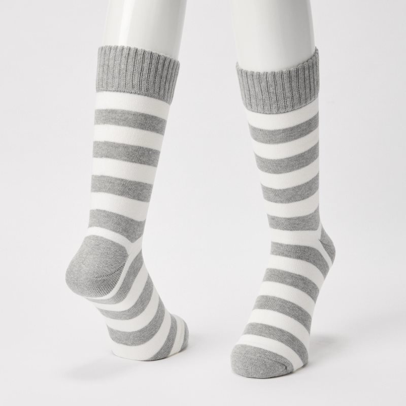 Blue Men Uniqlo Soft Pile Striped Socks | USA NKEBF-0754