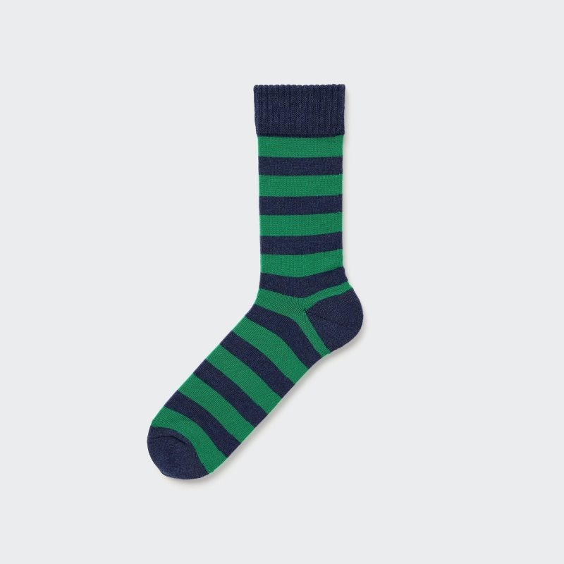 Blue Men Uniqlo Soft Pile Striped Socks | USA NKEBF-0754