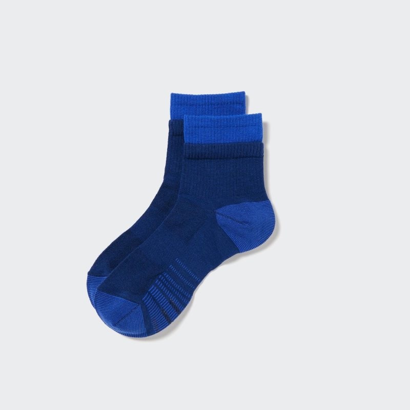 Blue Men Uniqlo Sports Layered Half Socks | USA MIZUX-2371