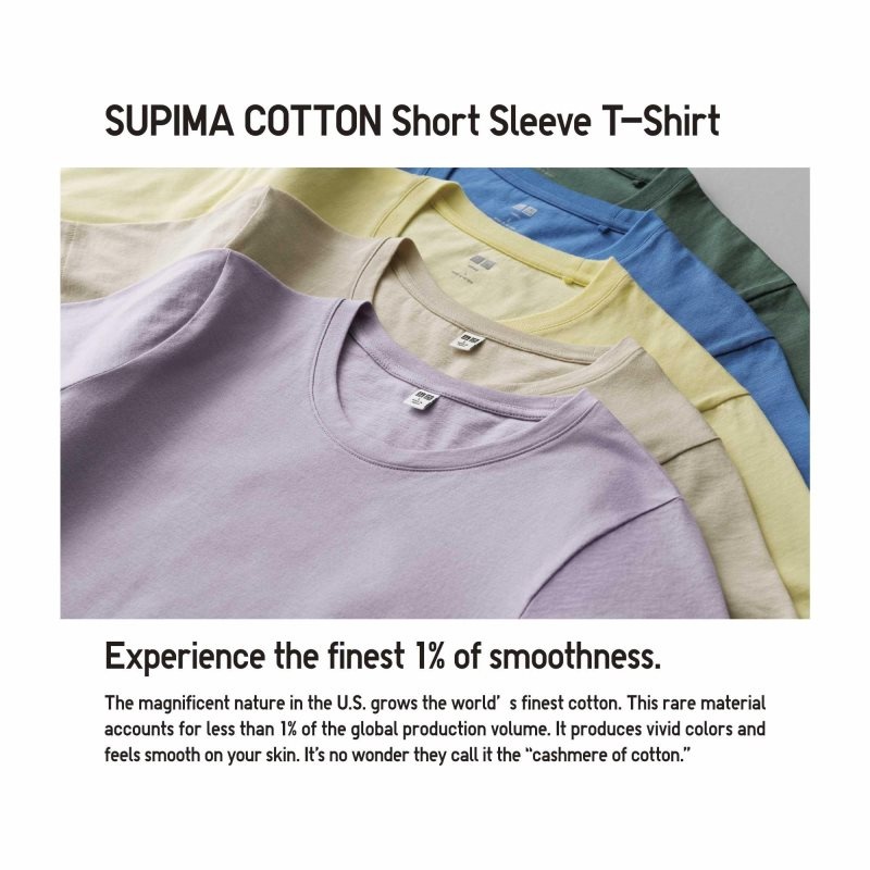 Blue Men Uniqlo Supima® Cotton Crew Neck Short-sleeve T Shirts | USA BONTW-6924