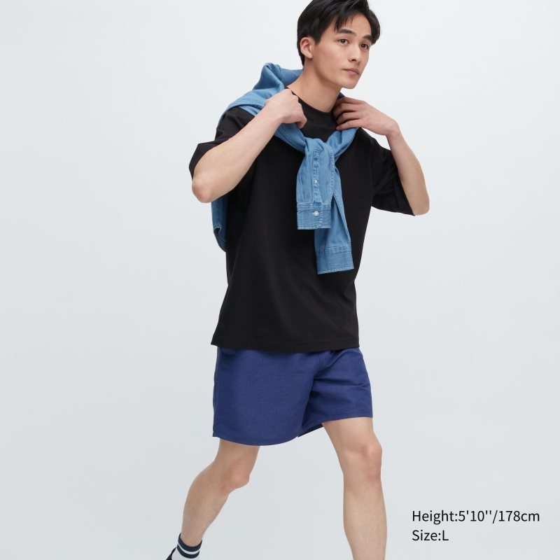 Blue Men Uniqlo Swim Geometric Active (5.5\