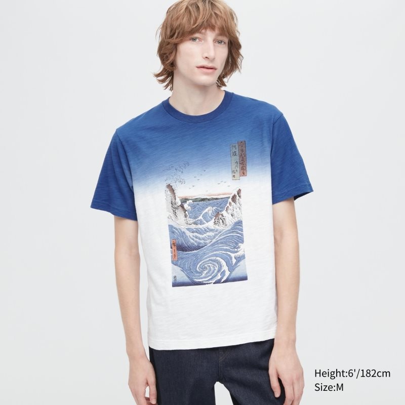 Blue Men Uniqlo Ukiyo-e Ut (Short-sleeve Graphic) T Shirts | USA EOPWR-5376