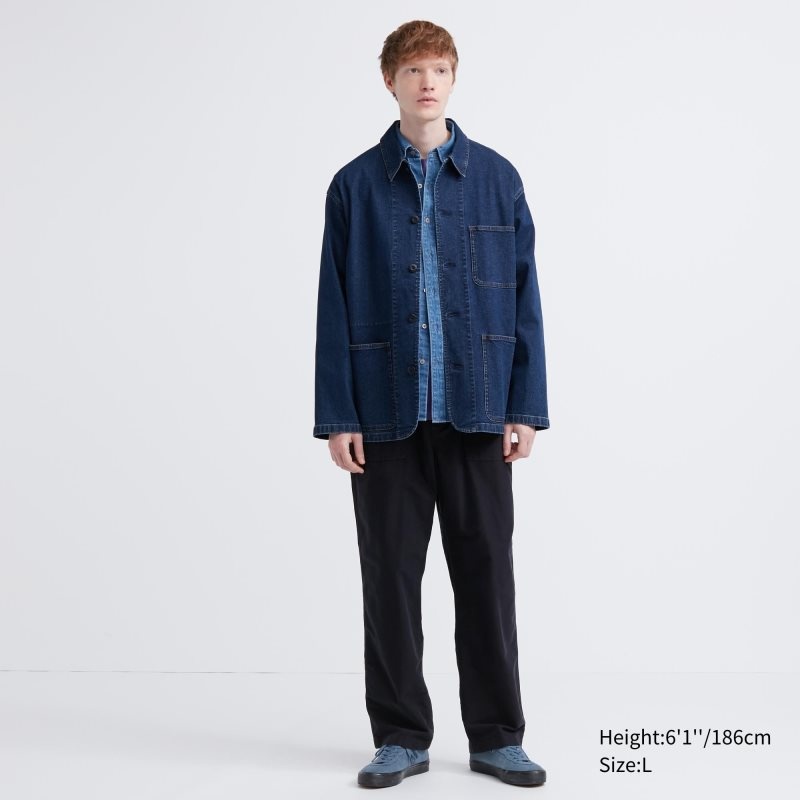 Blue Men Uniqlo Utility (Denim) Jackets | USA VPUJI-9468