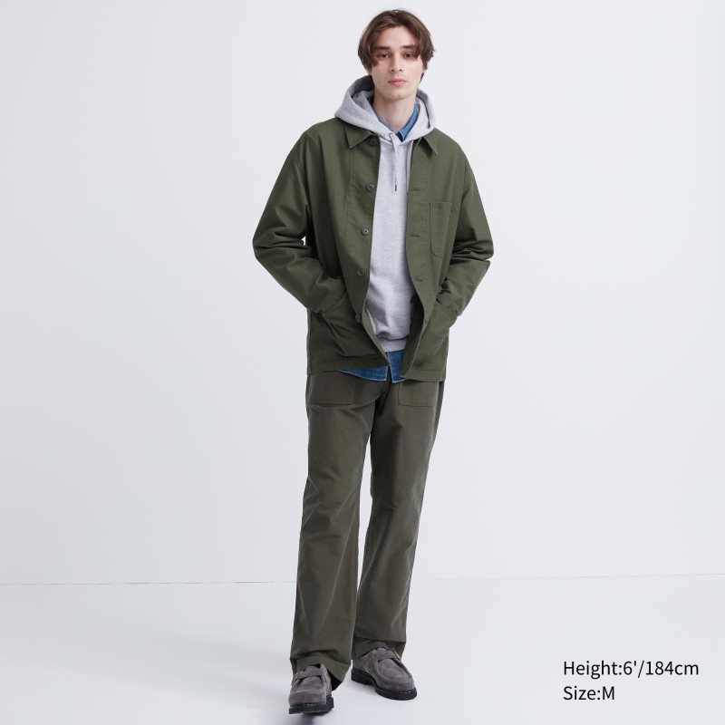 Blue Men Uniqlo Utility Jackets | USA RTYUA-8364