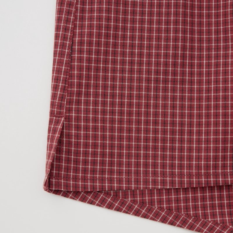 Blue Men Uniqlo Woven Checked Trunks | USA IXTBJ-0168