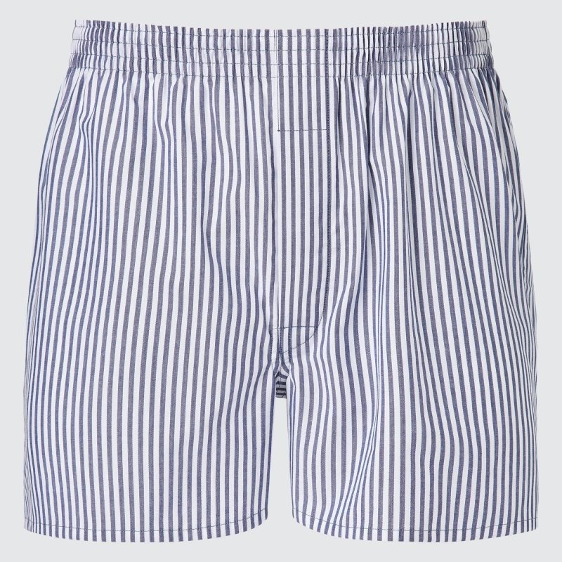 Blue Men Uniqlo Woven London Striped Trunks | USA BEQON-2694