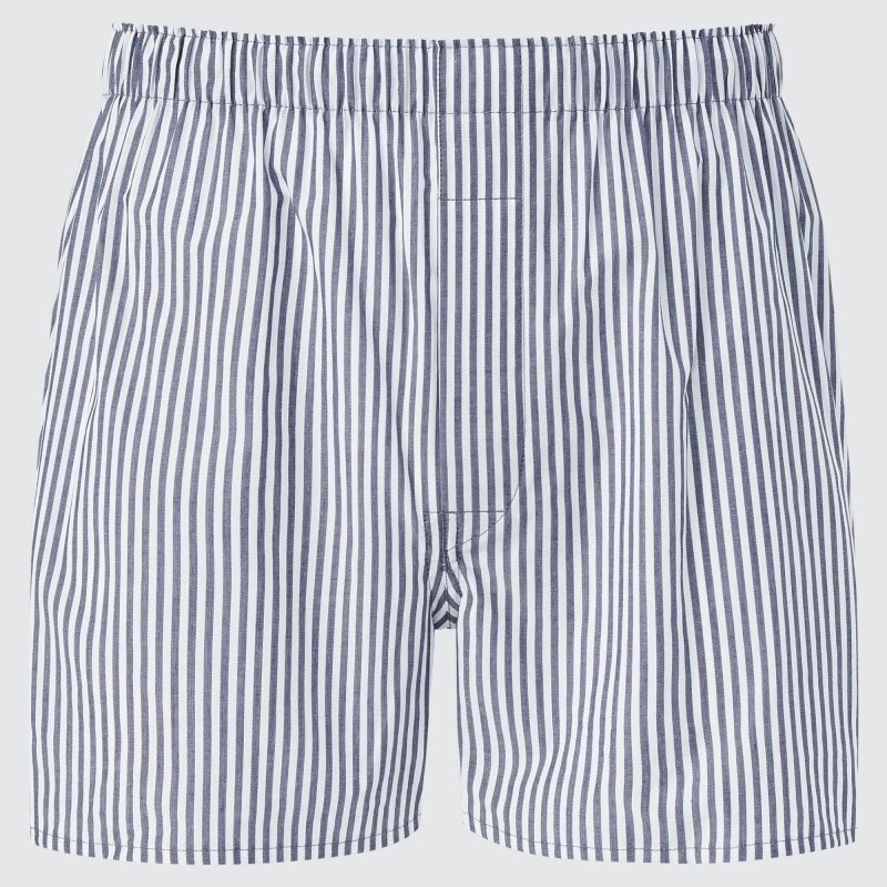 Blue Men Uniqlo Woven Striped Briefs | USA OVJSN-8215