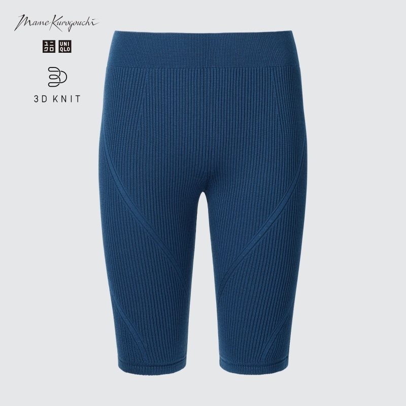 Blue Women Uniqlo 3d Knit Ribbed (Mame Kurogouchi) Shorts | USA WPZRT-5174