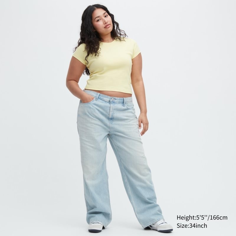 Blue Women Uniqlo Baggy Jeans | USA GYTVA-2714