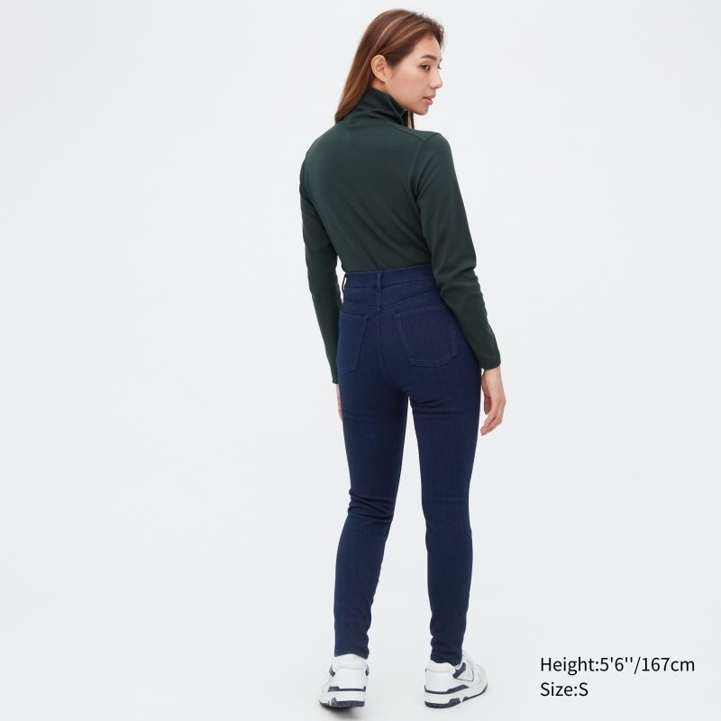 Blue Women Uniqlo Heattech Ultra Stretch Leggings Pants | USA XRJGS-7461