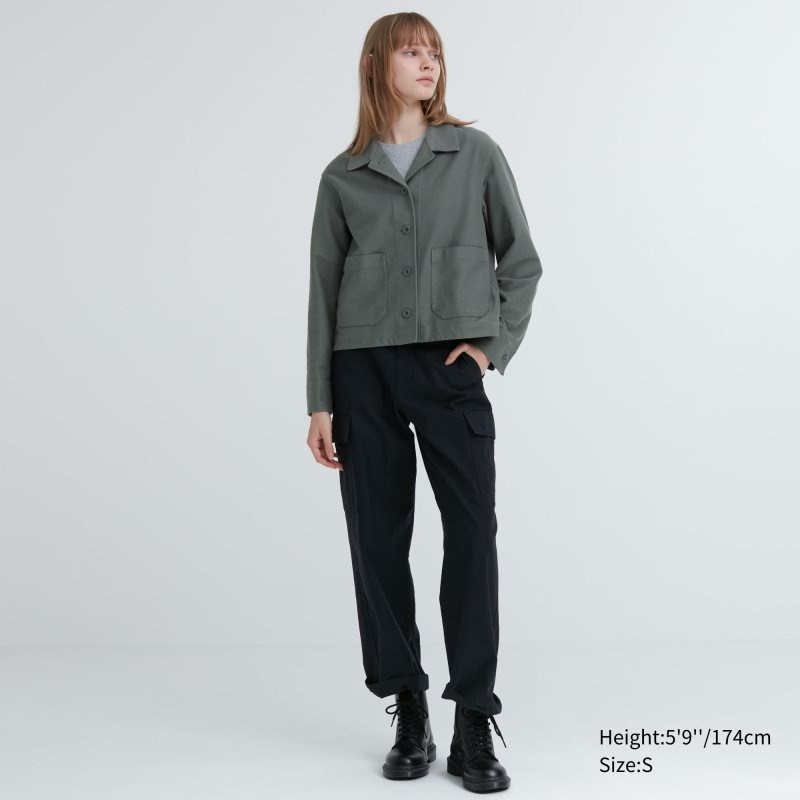 Blue Women Uniqlo Jersey Relaxed Jackets | USA ZWVBA-9527