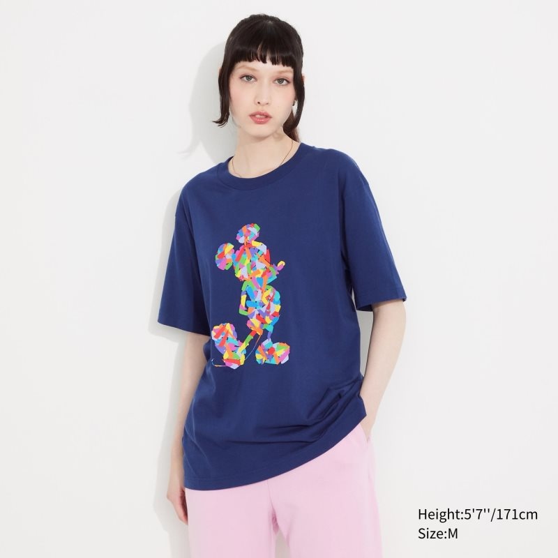 Blue Women Uniqlo Mickey Stands Ut (Short-sleeve Graphic) T Shirts | USA GPDSF-3024