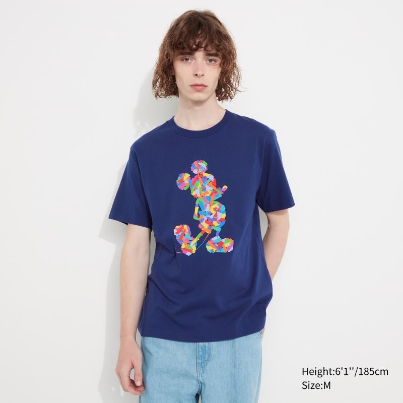 Blue Women Uniqlo Mickey Stands Ut (Short-sleeve Graphic) T Shirts | USA GPDSF-3024