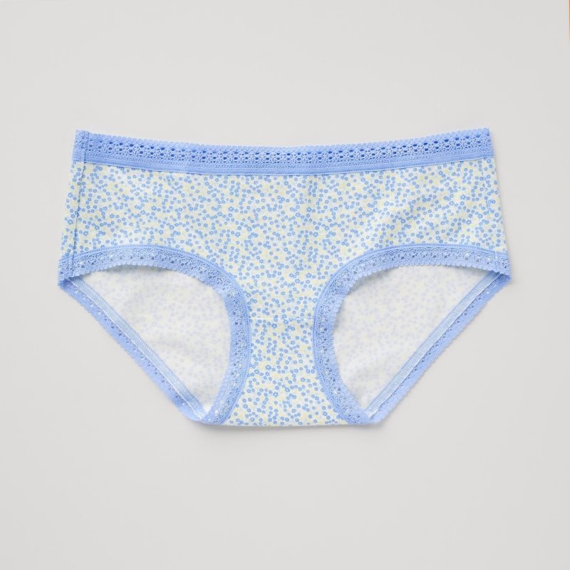 Blue Women Uniqlo Mini-flower Print Underwear | USA MTLGJ-4213