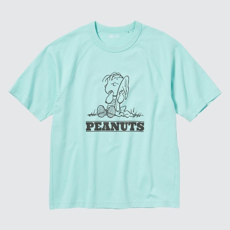 Blue Women Uniqlo Retro Peanuts Ut (Oversized Short-sleeve Graphic) T Shirts | USA ZQJST-8173