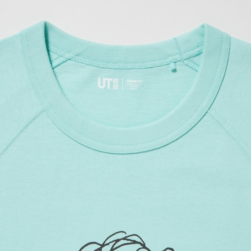 Blue Women Uniqlo Retro Peanuts Ut (Oversized Short-sleeve Graphic) T Shirts | USA ZQJST-8173