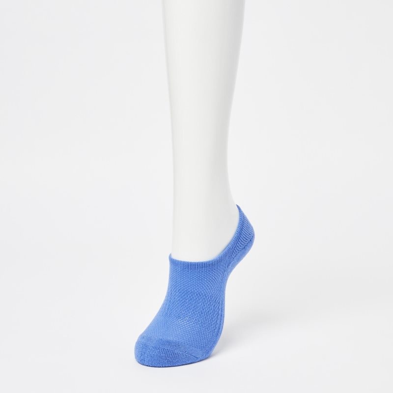 Blue Women Uniqlo Sport Footsies (3 Pairs) Socks | USA XHOVJ-5891