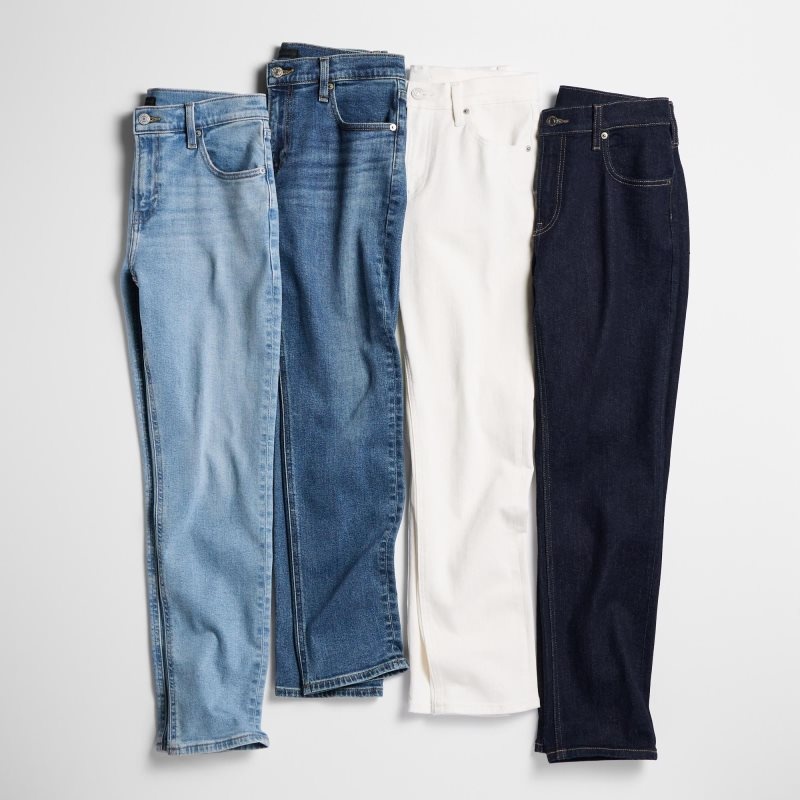 Blue Women Uniqlo Stretch Slim Straight Jeans | USA UQRMZ-7908