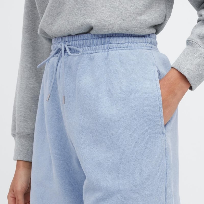 Blue Women Uniqlo Sweat Shorts | USA BRNEK-9743