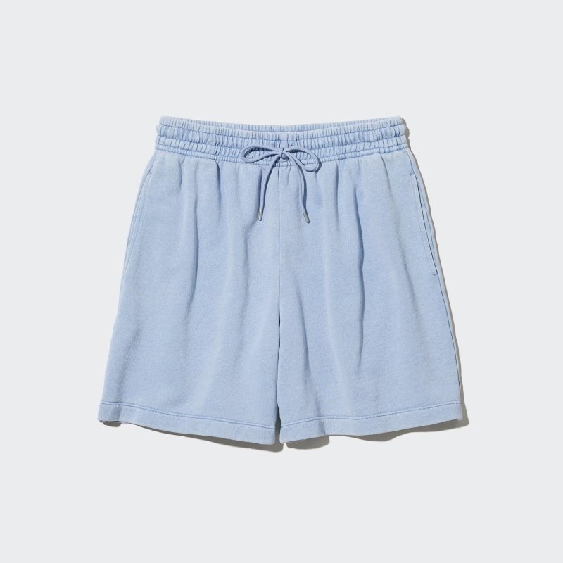 Blue Women Uniqlo Sweat Shorts | USA BRNEK-9743