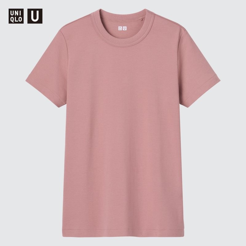 Blue Women Uniqlo U Crew Neck Short-sleeve T Shirts | USA FWZJX-4027