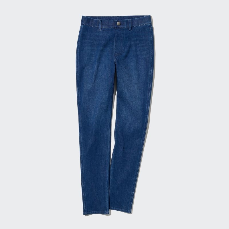 Blue Women Uniqlo Ultra Stretch Denim Leggings Pants | USA JILWN-5071