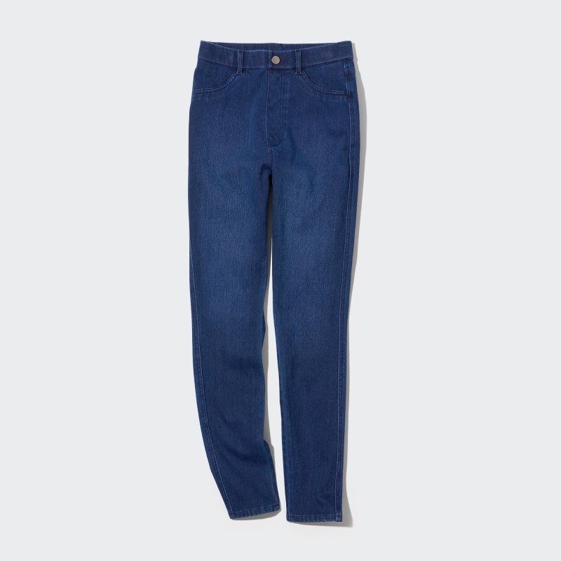 Blue Women Uniqlo Ultra Stretch High-rise Denim Leggings Pants | USA LBDVH-3270