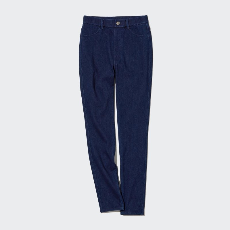 Blue Women Uniqlo Ultra Stretch High-rise Denim Leggings Pants | USA TLWIJ-8591