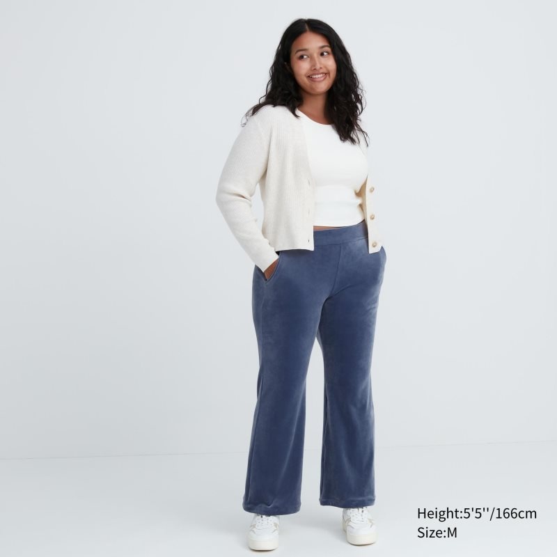 Blue Women Uniqlo Ultra Stretch Smooth Pants | USA DOUIB-4126