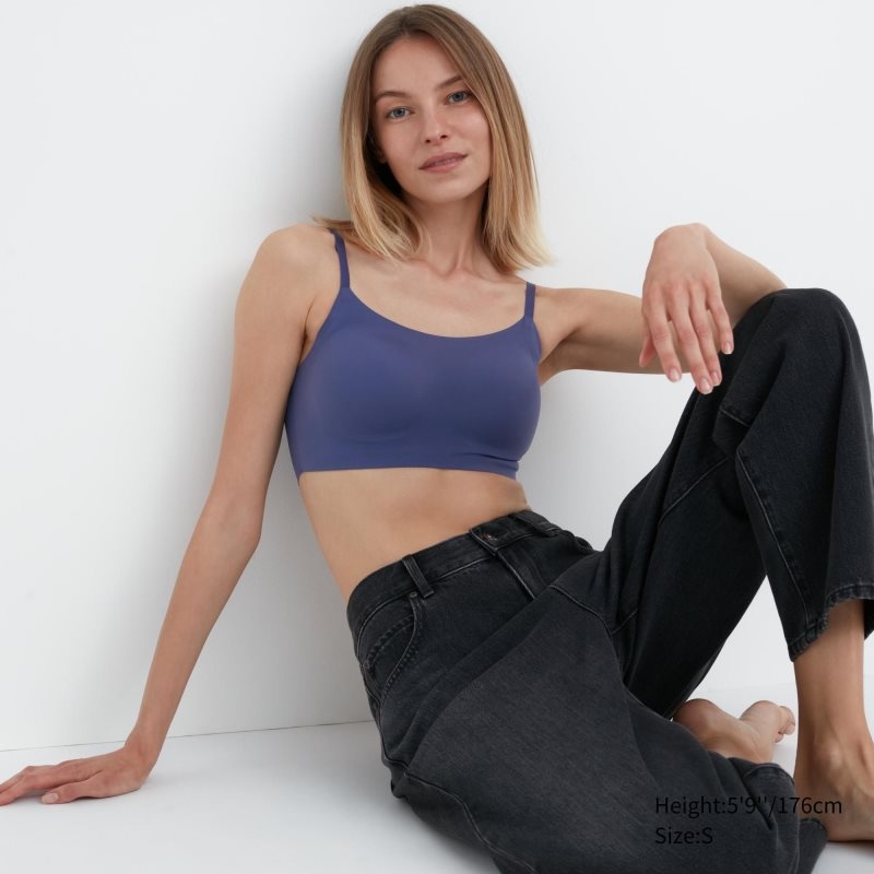 Blue Women Uniqlo Wireless (Relax) Bras | USA BZLSO-5301