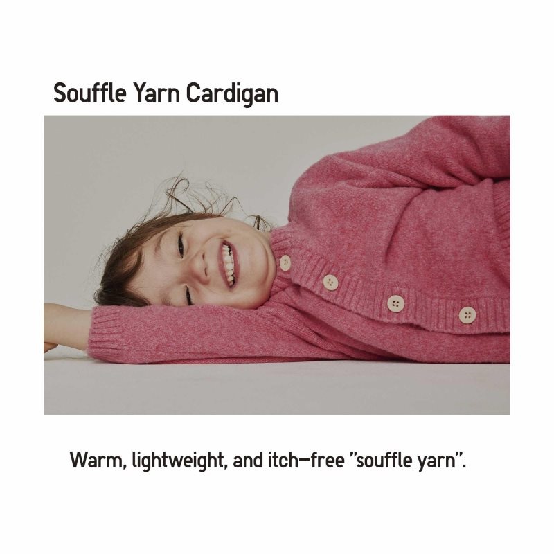 Brown Baby Uniqlo Souffle Yarn Cardigan | USA LGTUX-5097