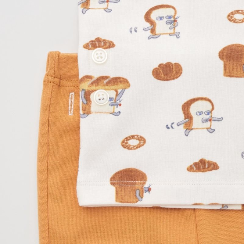 Brown Baby Uniqlo The Picture Book Long-sleeve (Pan Dorobou (Bread Thief)) Pajamas | USA TWGOX-3428