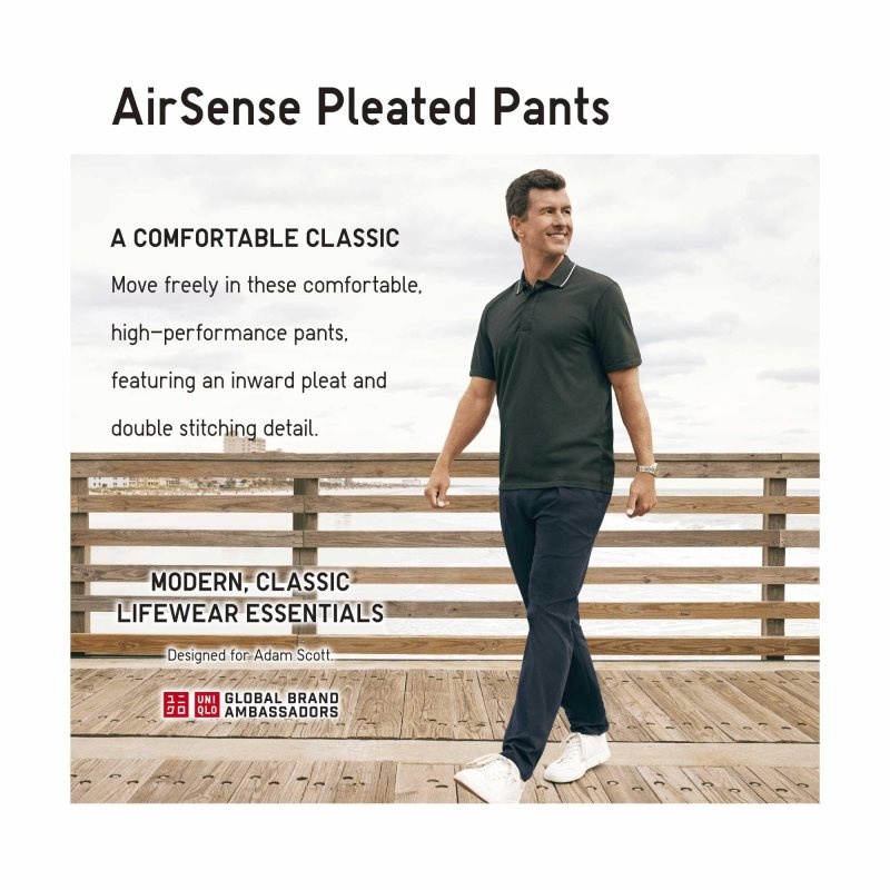 Brown Men Uniqlo Airsense Pleated (Adam Scott) Pants | USA XUITJ-7293