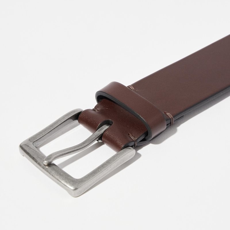 Brown Men Uniqlo Italian Leather Oiled Belts | USA FWVGP-9021