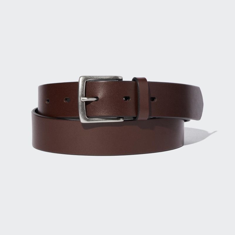 Brown Men Uniqlo Italian Leather Oiled Belts | USA FWVGP-9021