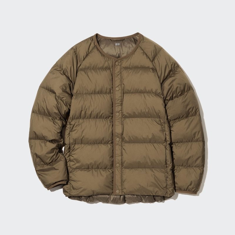 Brown Men Uniqlo Recycled Down Jackets | USA BKJDW-1548