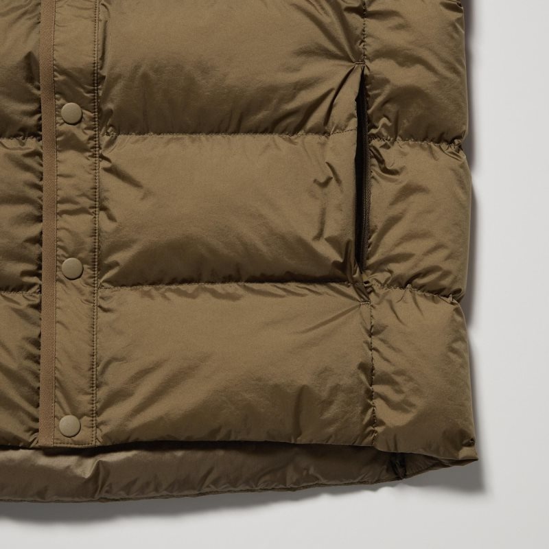 Brown Men Uniqlo Recycled Down Jackets | USA BKJDW-1548