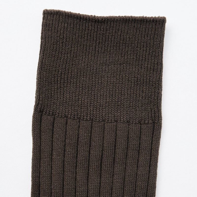 Brown Men Uniqlo Supima® Cotton Wide-ribbed Socks | USA CHLKM-3852