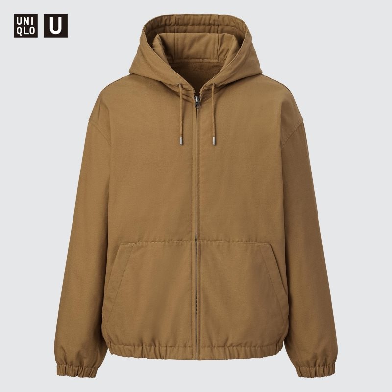 Brown Men Uniqlo U Zip-up Jackets | USA WFXRK-4962