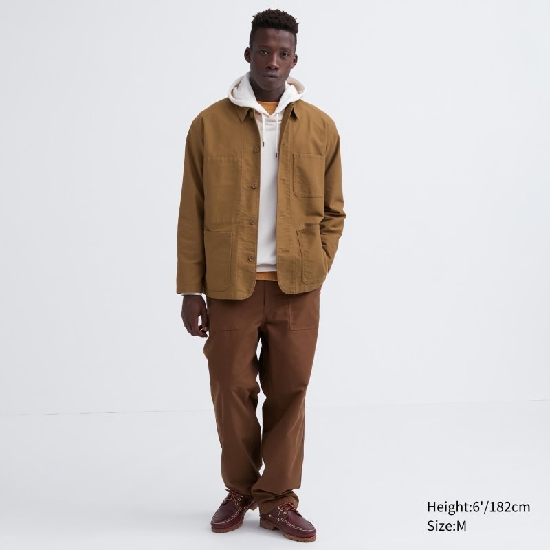 Brown Men Uniqlo Utility Jackets | USA BZKYA-6891