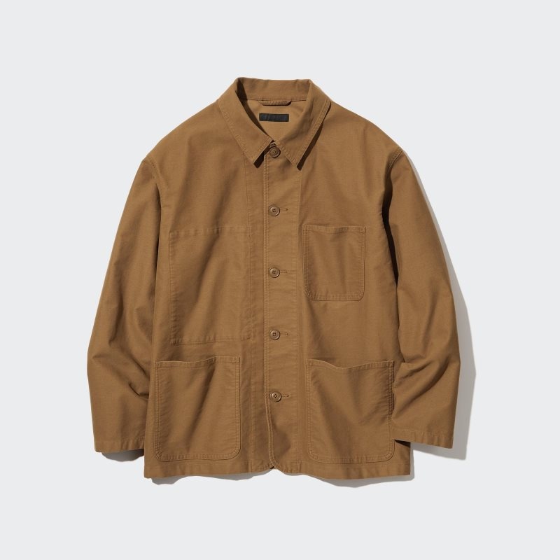 Brown Men Uniqlo Utility Jackets | USA BZKYA-6891