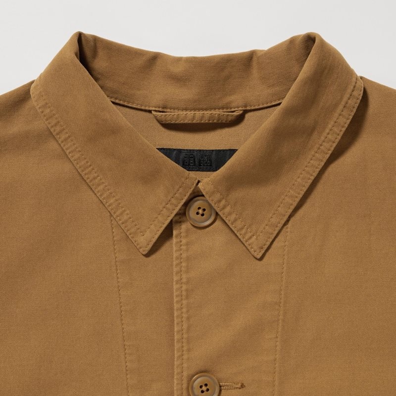 Brown Men Uniqlo Utility Jackets | USA BZKYA-6891