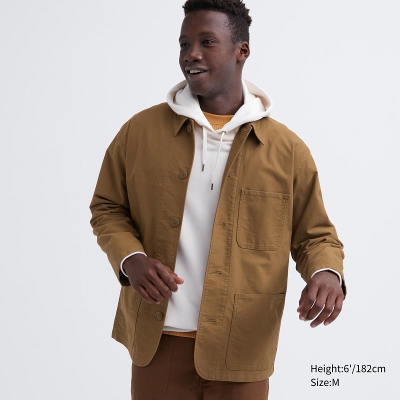 Brown Men Uniqlo Utility Jackets | USA BZKYA-6891